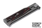 Reate EXO-M Elmax All Satin Tanto - Red & Black Damascus G-10