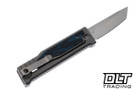 Reate EXO-M Elmax All Satin Tanto - Blue & Black Damascus G-10