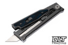 Reate EXO-M Elmax All Satin Tanto - Blue & Black Damascus G-10