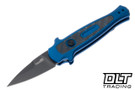 Kershaw Launch 12CA Auto Mini Stiletto 7130BLUBLK - Blue Aluminum - Carbon Fiber Inlay - Black CPM-154 Blade