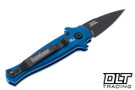 Kershaw Launch 12CA Auto Mini Stiletto 7130BLUBLK - Blue Aluminum - Carbon Fiber Inlay - Black CPM-154 Blade