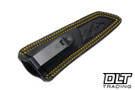 Hammer Down Forge Companion - Green Linen Micarta - Yellow Linen Accent - Black Leather