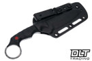 Black ROC Knives Vandal - Black G-10 Ring - Reverse Tanto Hammered 80CRV2 - #A