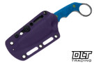Black ROC Knives Vandal - Blue G-10 Ring - Reverse Tanto Hammered 80CRV2 - #E