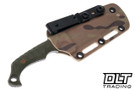 Black ROC Knives Vandal - Green G-10 - Reverse Tanto Hammered #I