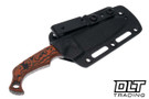 Black ROC Knives Vandal - Black and Orange G-10 - Reverse Tanto Hammered 80CRV2 - #J