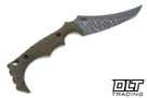 Black ROC Knives Alien - Green G-10 - Hawk Bill Hammered 80CRV2 - #A1