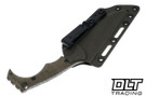 Black ROC Knives Alien - Green G-10 - Hawk Bill Hammered 80CRV2 - #A1