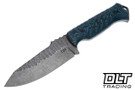 Black ROC Knives RUHK - Black and Blue G-10 - Drop Point Hammered ProCut - #RK3