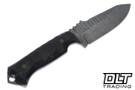Black ROC Knives RUHK - Black G-10 - Drop Point Hammered ProCut #RK5