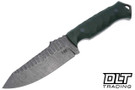 Black ROC Knives RUHK - Green G-10 - Drop Point Hammered ProCut #RK6