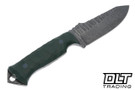Black ROC Knives RUHK - Green G-10 - Drop Point Hammered ProCut #RK6