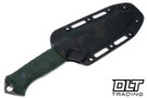 Black ROC Knives RUHK - Green G-10 - Drop Point Hammered ProCut #RK6