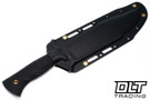 Black ROC Knives GutsFighter - Black G-10 - Bowie Hammered 80CRV2 - #G