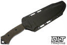 Black ROC Knives Fury - Green G-10 - Bowie Hammered 80CRV2 - #F