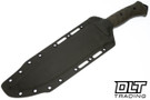 Black ROC Knives Fury - Green G-10 - Bowie Hammered 80CRV2 - #F
