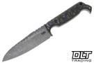 Black ROC Knives Joker - Purple Multi-Colored G-10 - Drop Point Hammered 80CRV2 - #J6