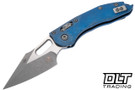 Microtech Stitch Ram-Lok - Antique Blue Anodized Slab Titanium - Apocalyptic Blade - Marfione Select - 169RL-10APMS2