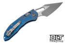 Microtech Stitch Ram-Lok - Antique Blue Anodized Slab Titanium - Apocalyptic Blade - Marfione Select - 169RL-10APMS2