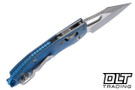 Microtech Stitch Ram-Lok - Antique Blue Anodized Slab Titanium - Apocalyptic Blade - Marfione Select - 169RL-10APMS2