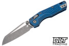Microtech MSI Mini Ram-Lok - Antique Blue Anodized Frag Titanium - Apocalyptic Blade - Marfione Select - 210M-10APFRMS2