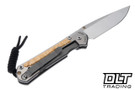 Chris Reeve Small Sebenza 31 - Polished Titanium & Blade - Box Elder Inlay - #66 - Back