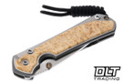 Chris Reeve Small Sebenza 31 - Polished Titanium & Blade - Box Elder Inlay - #66