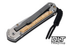 Chris Reeve Small Sebenza 31 - Polished Titanium & Blade - Box Elder Inlay - #66