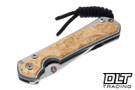 Chris Reeve Small Sebenza 31 - Polished Titanium & Blade - Box Elder Inlay - #68