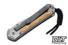 Chris Reeve Small Sebenza 31 - Polished Titanium & Blade - Box Elder Inlay - #68