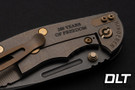 Hinderer 250th Anniversary 3.5" XM-18 Non Flipper Fullered Spear 20CV - Tumbled Bronze Anodized Titanium - Special Finish Blade - Delaware Crossing Titanium Scale