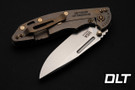 Hinderer 250th Anniversary 3.5" XM-18 Non Flipper Fullered Spear 20CV - Tumbled Bronze Anodized Titanium - Stonewashed Blade - Delaware Crossing Titanium Scale