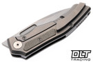 Griffin Scout F3 - Stonewashed Titanium - Olive Micarta Inlay - Stonewashed MagnaCut Blade