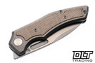Griffin Scout F3 - Stonewashed Titanium - Natural Micarta Inlay - Stonewashed MagnaCut Blade
