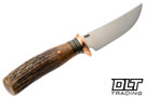 Treeman Knives Deer & Trout - Copper Guard - Sambar Stag - Mammoth Cap - Forged 1095 Blade