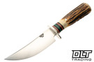 Treeman Knives Big Bay Hunter AEB-L - Nickel Guard - Sambar Stag - Mammoth Cap