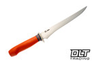 Treeman Knives 9" Fillet AEB-L - Nickel Guard - High Vis Orange G-10