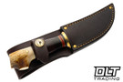 Treeman Knives Deer & Trout - Brass Guard - Horsehide Stack - Crotch Antler