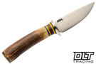 Treeman Knives Lil Drop Point AEB-L - Nickel Guard - Stag - Mammoth Cap