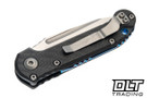Microtech LUDT - Carbon Fiber Handle - Stonewashed Blade - Blue Accents - Marfione Select - 1136-10MS14