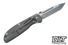 Hinderer Firetac Tanto 20CV - Working Finish Titanium - Two Tone Working Finish Blade - Working Finish Titanium Scale - Back
