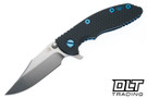 Hinderer 3" XM-18 Bowie 20CV - Blue Titanium - Stonewashed Blade - Grey G-10 - Blue Hardware