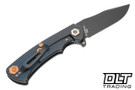 Hinderer Project X Clip Point MagnaCut - Battle Blue & Bronze Titanium - Battle Black Blade - Battle Blue & Bronze Titanium Horse Head Scale - Copper Hardware - Back