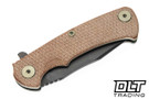 Hinderer Project X Clip Point MagnaCut - Bead Blasted Green Titanium - Battle Black Blade - Natural Micarta Scale - Bead Blasted Green Hardware