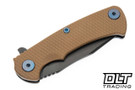 Hinderer Project X Clip Point MagnaCut - Blue & Bronze Titanium - Battle Black Blade - Coyote G-10 - Blue Hardware