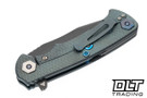 Hinderer Project X Clip Point MagnaCut - Light Battle Blue Titanium - Battle Black Blade - Light Battle Blue Titanium Horse Head Scale - Blue Hardware
