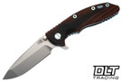 Hinderer 3.25" XM-18 Spanto MagnaCut - Bead Blasted Light Blue Titanium - Bead Blasted Blade - Cocobolo Scale - Light Blue Hardware