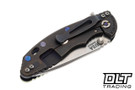 Hinderer 3.25" XM-18 Spanto MagnaCut - Purple & Bronze Titanium - Stonewashed Blade - Translucent Green G-10 - Purple Hardware