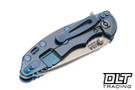 Hinderer 3.25" XM-18 Spanto MagnaCut - Light Blue Titanium - Stonewashed Blade - Blue G-10 - Blue Hardware
