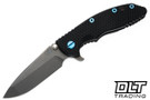 Hinderer 3.25" XM-18 Spanto MagnaCut - Battle Bronze Titanium - Working Finish Blade - Black G-10 - Blue Hardware
